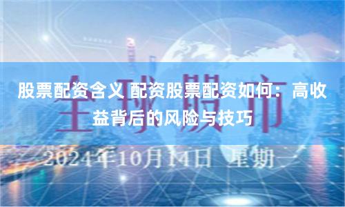 股票配资含义 配资股票配资如何：高收益背后的风险与技巧